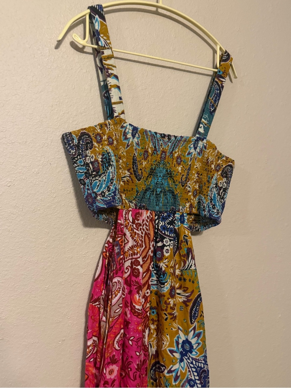 Anthropologie Piper Cut Out Paisley Patchwork Wide Leg Jumpsuit Size Medium - Picture 11 of 12